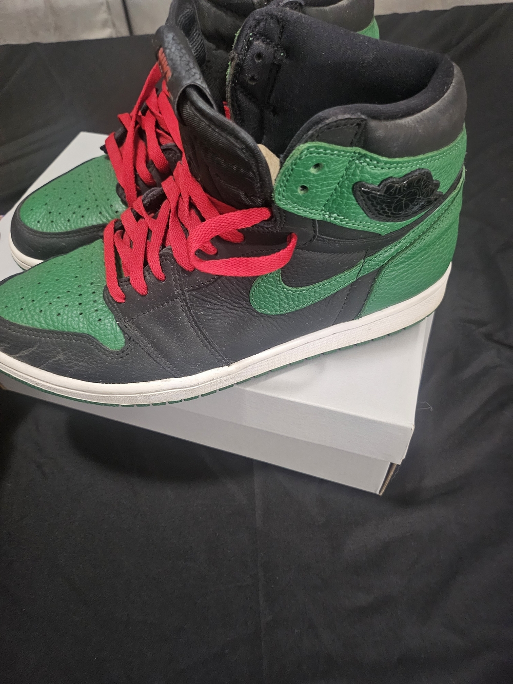 Jordan High-Top Sneakers in Green, Black and Red